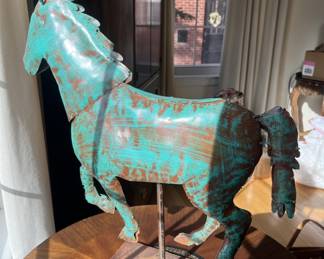 Lot 62 | Faux Patinated Metal Horse on Stand