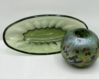 Lot 169 | Midcentury Glass Bowl, Art Glass Vase Votive