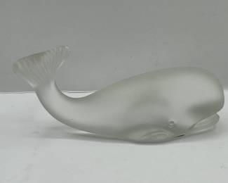 Lot 171 | Fenton Velvet Frosted Glass Whale Figurine