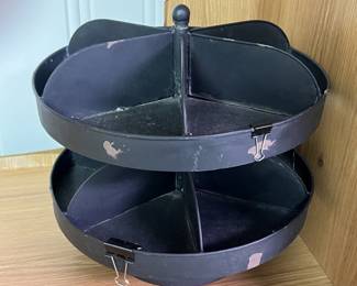 Lot 132 | Lazy Susan Two Tiered Organizer Metal
