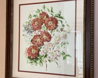 Lot 51 | Floral Watercolor on Paper, Matted & Framed