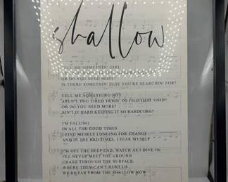 Lot 44 | A Star is Born Shallow Lyrics Beautiful Framed