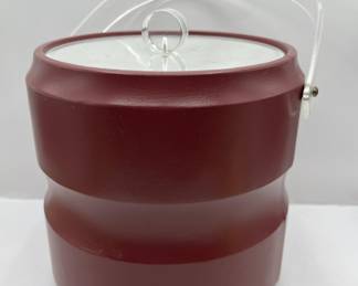 Lot 197 | Red Vinyl Vintage Ice Bucket w Lucite Lid