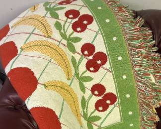 Lot 261 | Fruit Motif Tapestry Style Throw Blanket Afghan