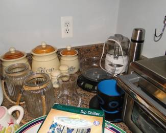 Canister set with other small appliances for kitchen use