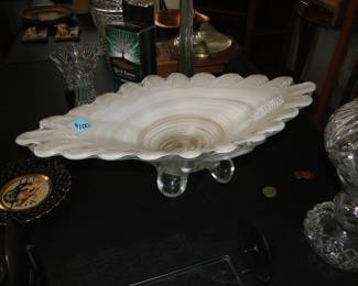 This hand made glass bowl would be perfect for all holiday decorating
