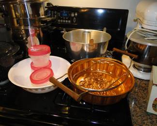 Tupperware, Corelle, and pots and pans too
