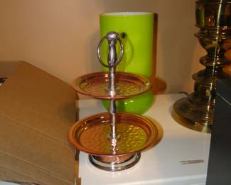 Copper two level serving stand