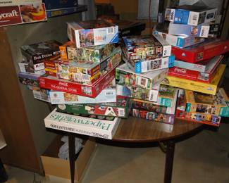 Even that table holding all the games and puzzles is for sale too