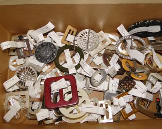 Belt buckles, in all shapes and sizes