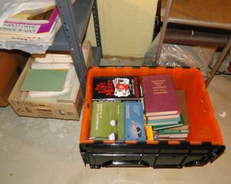 Books in crates too