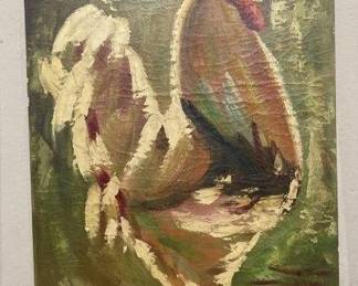 Rooster Oil on Board 