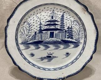 Leeds Blue Feather Edge Pearlware Charger 