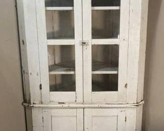 White Painted Corner Cupboard 
