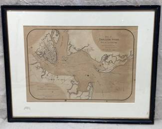 "Plan of Charleston Harbor and Its Fortifications" Compiled by Elliot & Ames Lithograph