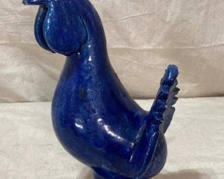  Edwin Meaders Blue Glazed Rooster