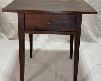 Walnut One-Drawer Stand with Splayed Legs