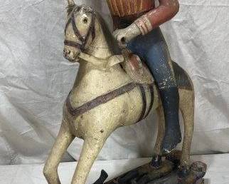 Folk Art Carved Colonial Santiago on Horseback