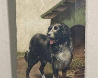  Collie Study - Oil on Canvas  by M. Owen, 1919
