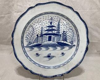 Leeds Blue Feather Edge Pearlware Charger 