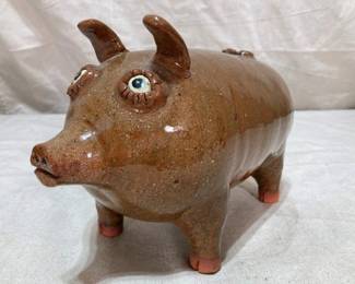 Folk Art Pottery Pig By James Roddy 