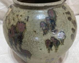 Unusual Important Decorated Alkaline glazed Storage Jar "Edgefield"