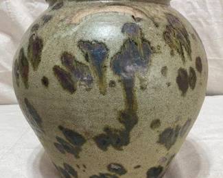 Unusual Important Decorated Alkaline glazed Storage Jar "edgefield"