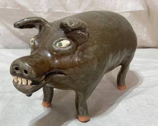 Reggie Meaders Stoneware Pig