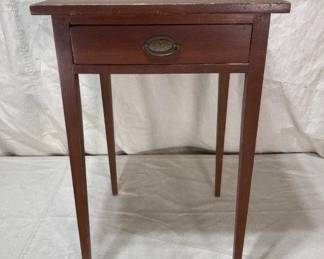 Hepplewhite One-Drawer Walnut Stand with Grain Paint