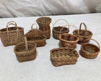 Nine Miniature Cherokee Baskets 