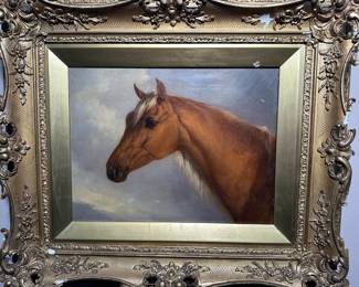Oil on Canvas Horse Painting 