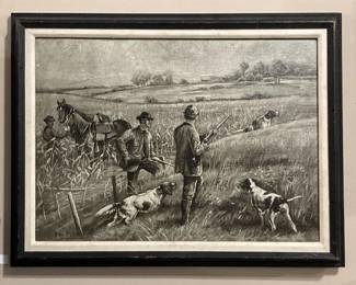 Hunting By: Edmund Henry Osthaus Grisaille Mixed Print