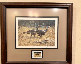 1991 Texas Turkey print and stamp John Dearman