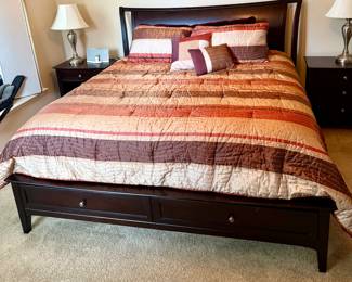 King Size sleigh bed with drawers by Aspenhome