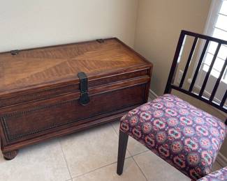 Vintage Reupholstered Rocker and Side Chairs, Cedar Chest