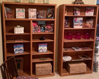 Oak Bookcase, Assorted Household Decor'