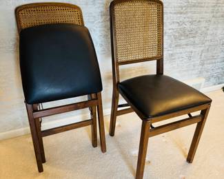 Caned Folding Chairs 4pc
