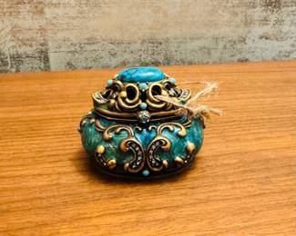 Jay Strongwater Turquoise Birthstone Box
