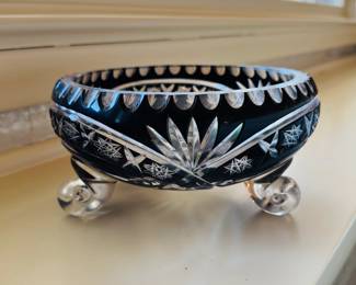 Czech Crystal Black Dish