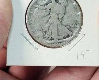 1917 P Walking Liberty US Silver Half Dollar