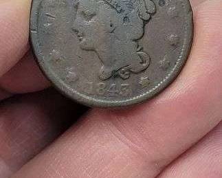 1843. Braided Hair US Large Cent. G4.