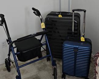Walker and blue suitcase SOLD