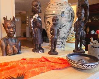 Awesome ebony carved African statues!
