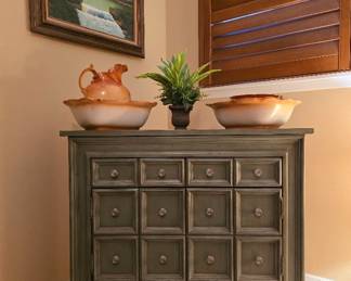 Lovely Olive Storage Cabinet from Haverty's