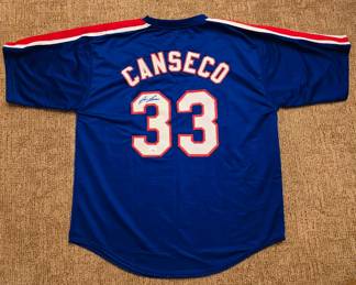 Jose Canseco signed baseball jersey with certification