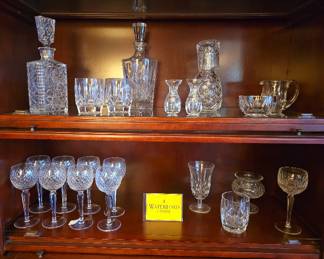 Waterford Crystal: Lismore, Alana, Kildare, Westhampton and more.  Also, beautiful Bohemia crystal decanter