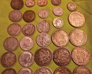 Coin collection with Barber Dimes, Quarters, Half Dollars and more