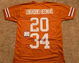 Texas Longhorns Earl Campbell and Ricky Williams Signed Football Jersey with certification!