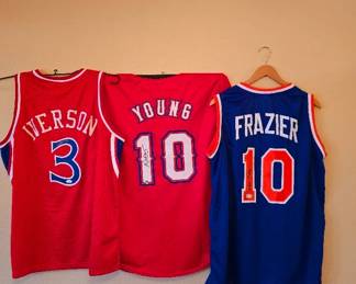 Signed Jerseys with Certification!  Alan Iverson Philadelphia 76ers, Walt Frazier New York Knicks, Michael Young Texas Rangers Jersey and more!