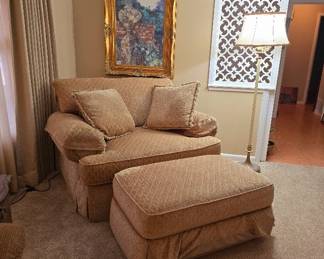 Flex-Steel oversized chair and ottoman